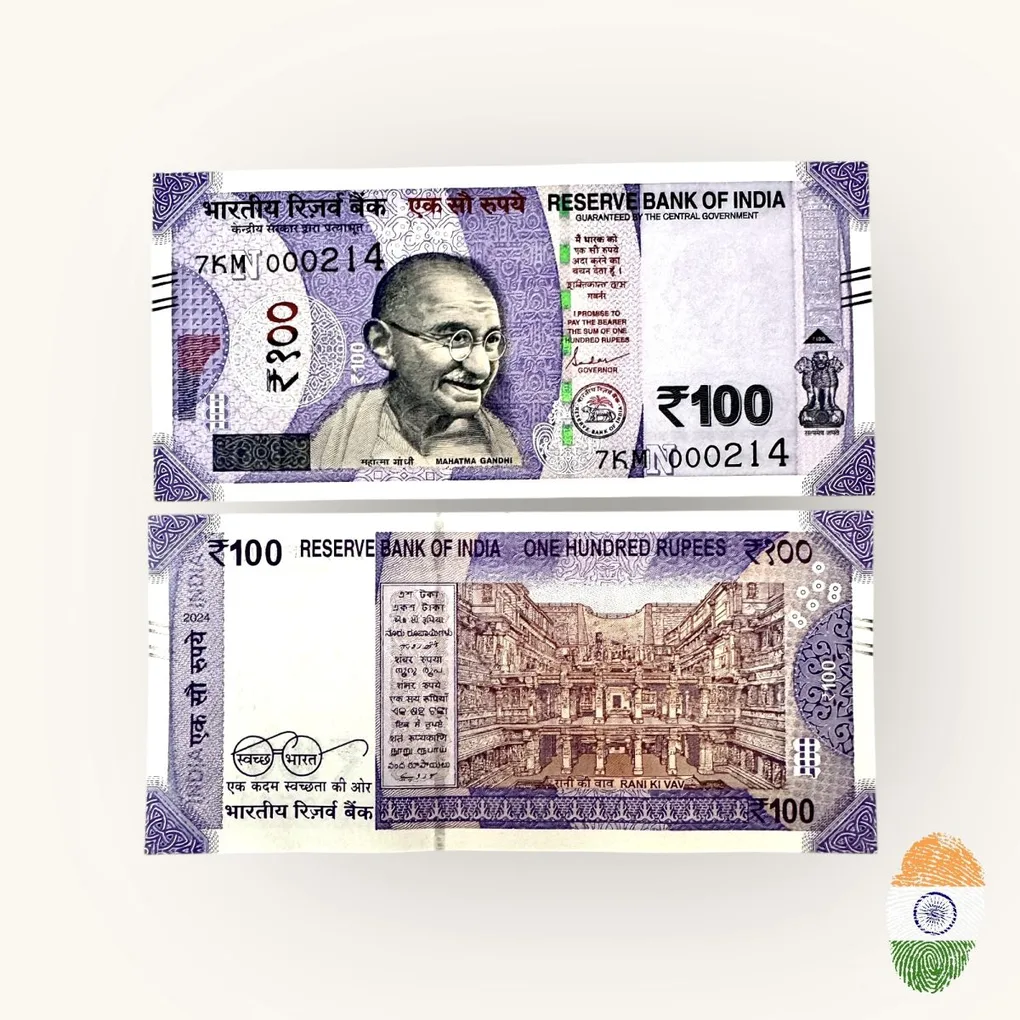 Rs 100 India Banknote Low Serial Number 000214 Issue Gem Unc Unique and Rare