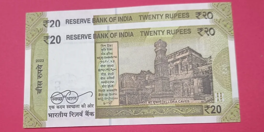 20 Rs Ladder Number Same Prefix Set of 2 Notes Condition GEM UNC