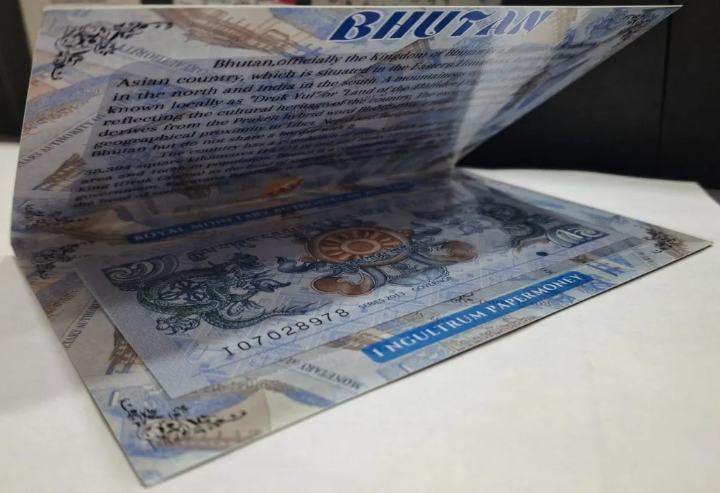 Bhutan 1 Ngultrum UNC Note with Beautiful Packing