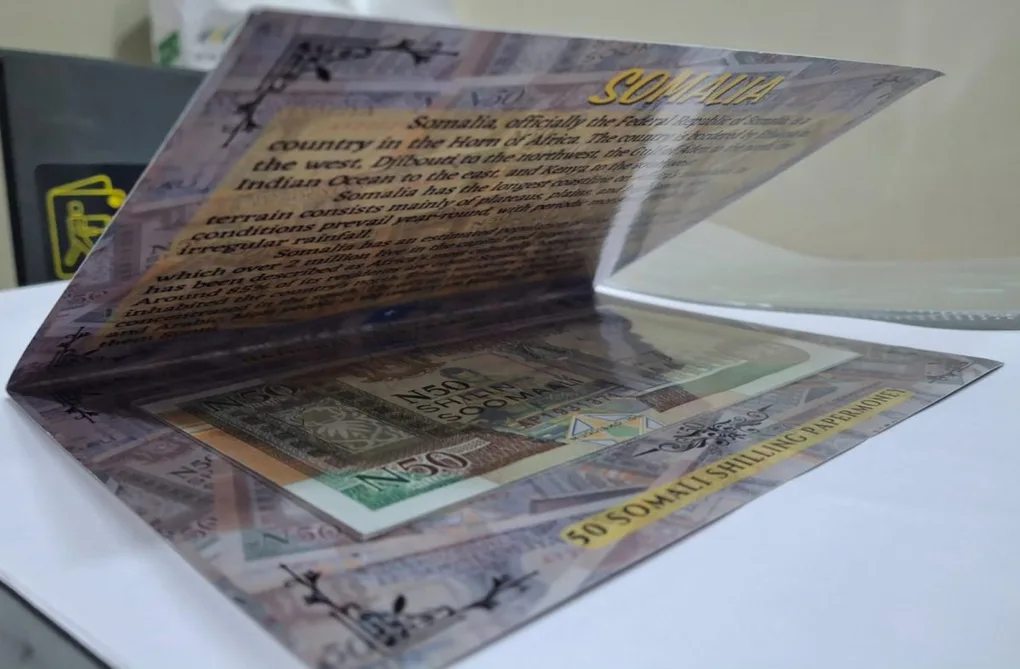 Somalia 50 Shilling UNC Note with Beautiful Folder