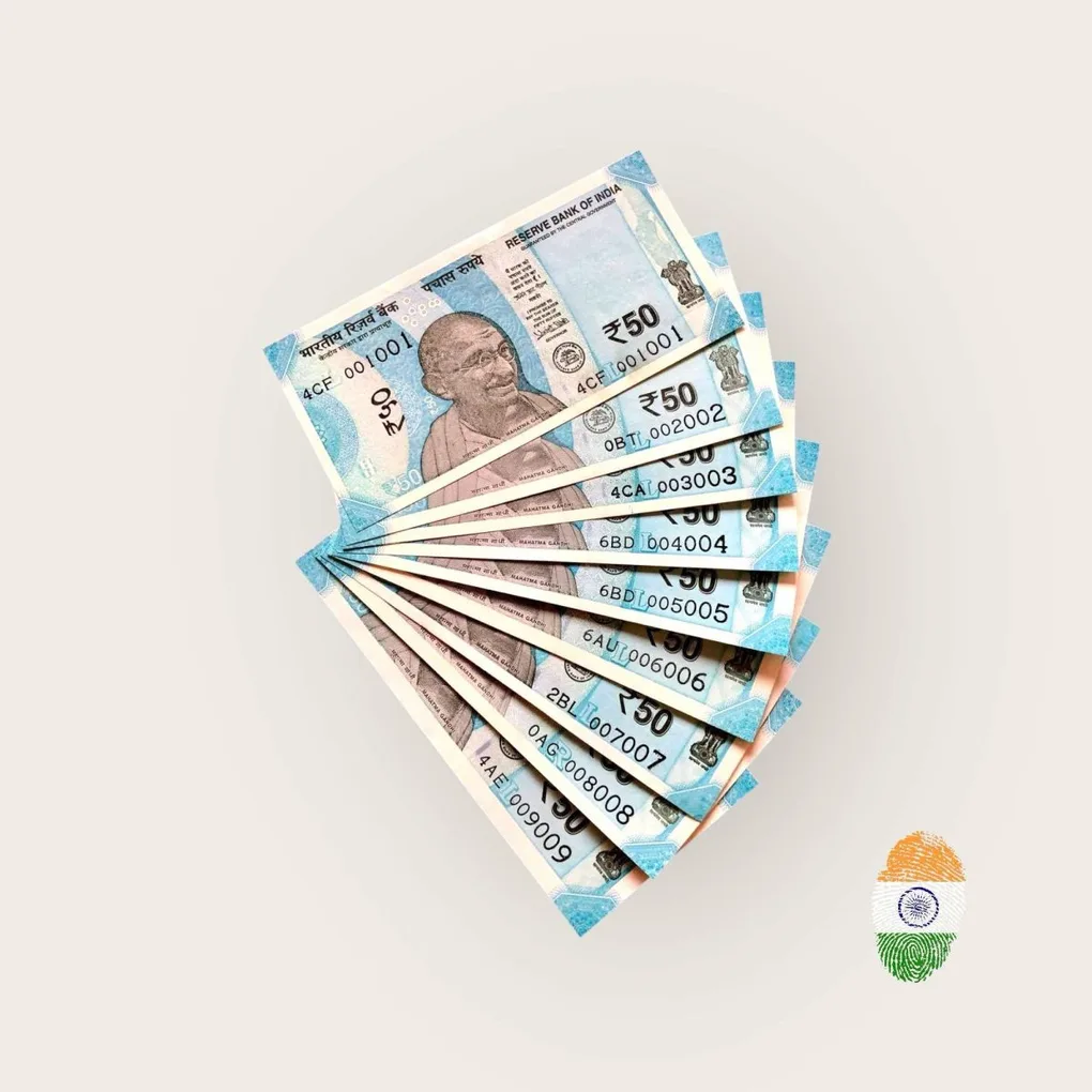 Rs 50 India Banknote Solid Set Gem Unc 001001 to 009009 Latest Issue Unique and Rare