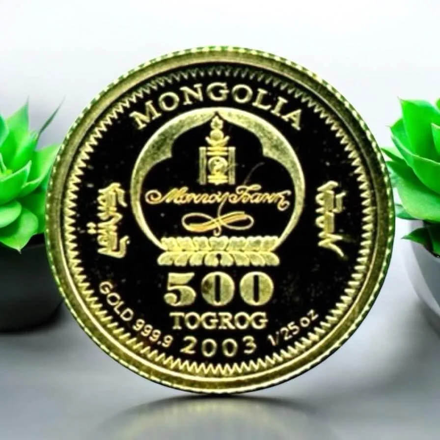 500 Tögrög Chinggis Khaan Pure Gold 999 Mongolia Very Unique and Rare