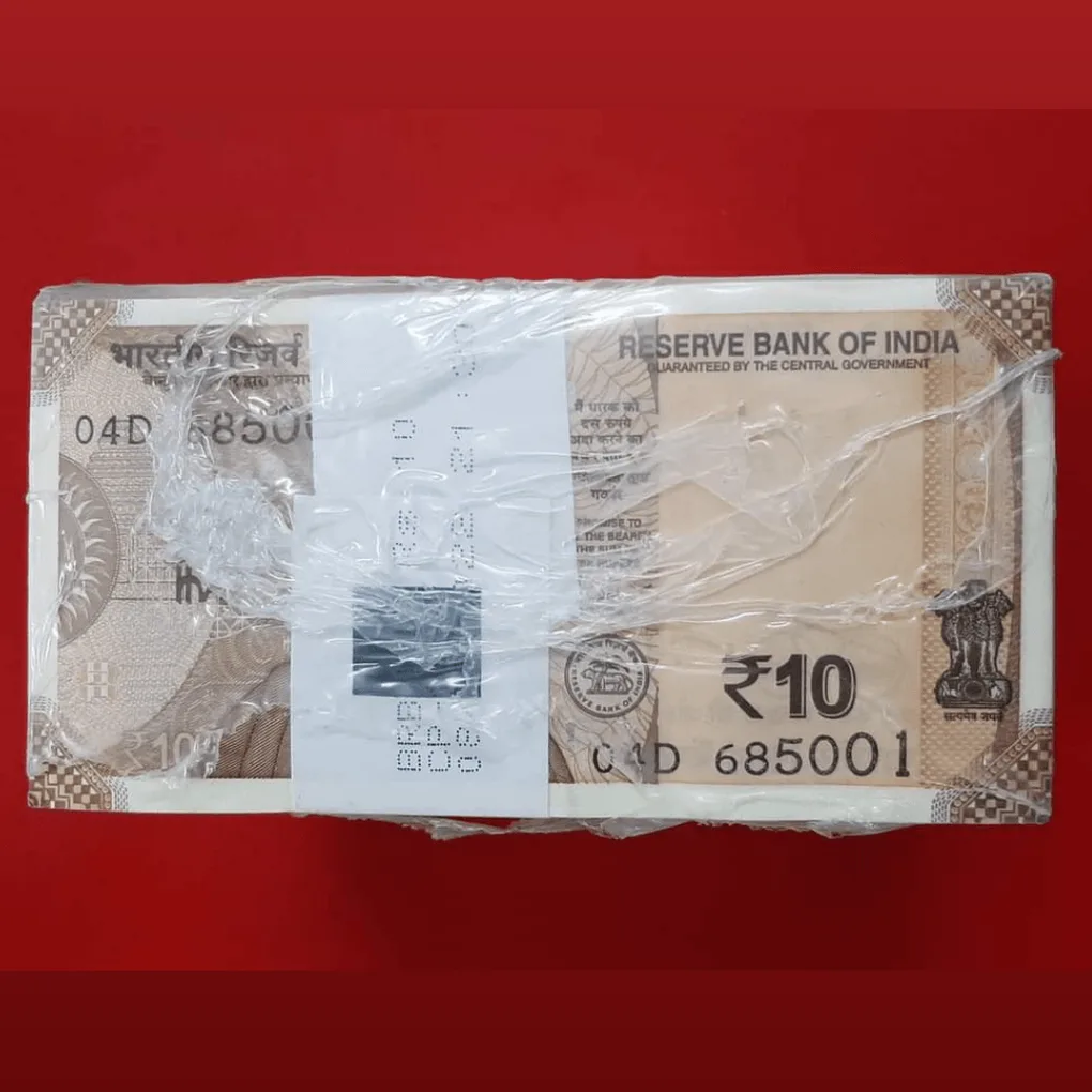 Most Valuable and Demanding 10 Rupee RIM Total 10 Bundle New Fresh 1000 Notes RIB Sealed Packed RIM at Lowest Price Face Value 10,000