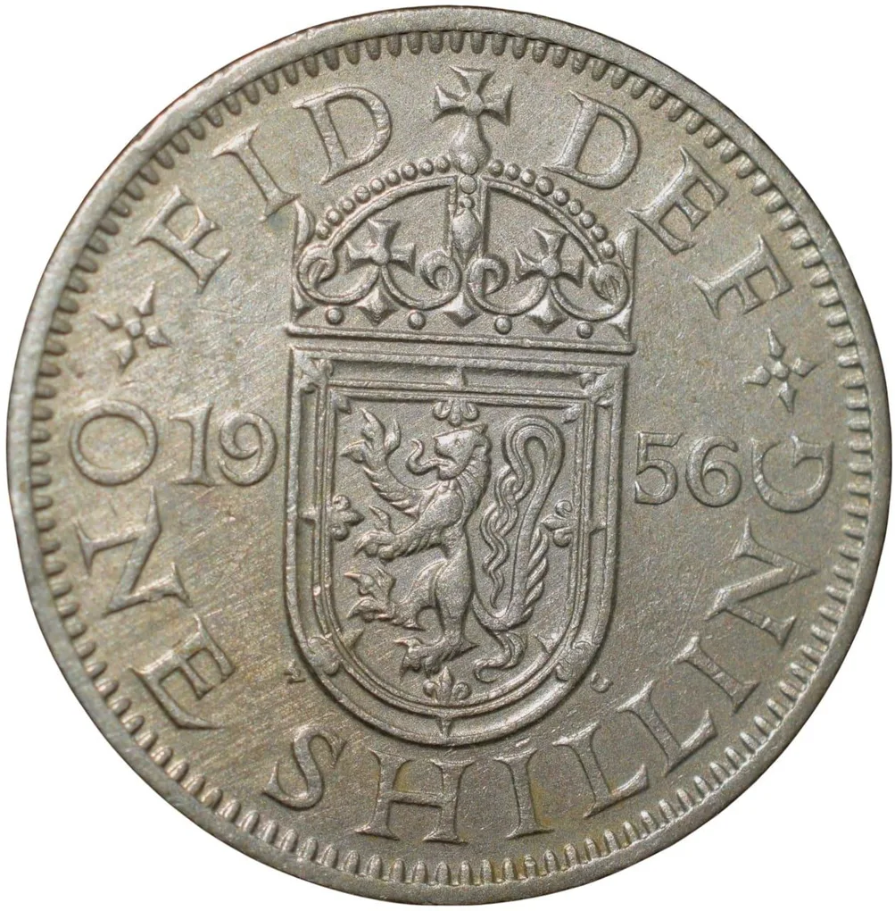 Copper-Nickel 1 Shilling of Elizabeth II(AD 1956) of United Kingdom