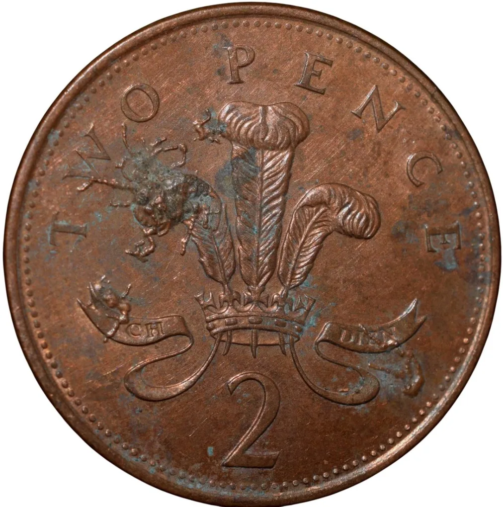 Bronze 2 Pence of Elizabeth II (AD 2001) from United Kingdom
