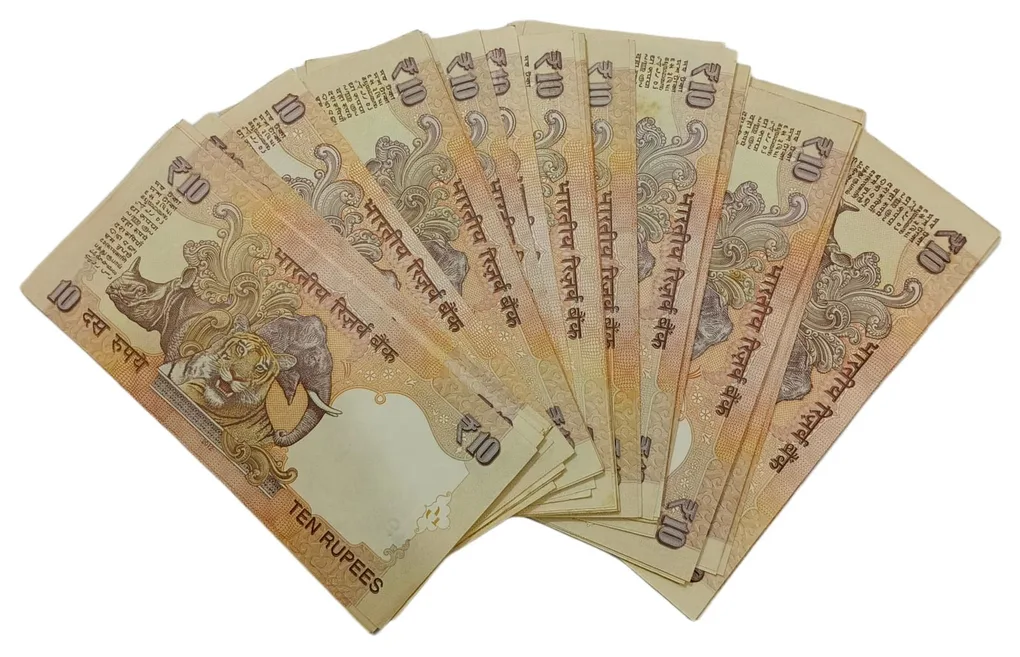 10 Rupees Gandhi Issue D. Subbarao with Fancy Triplets Serial Numbers Complete Set 90 Notes **V.Rare** UNC Grades.