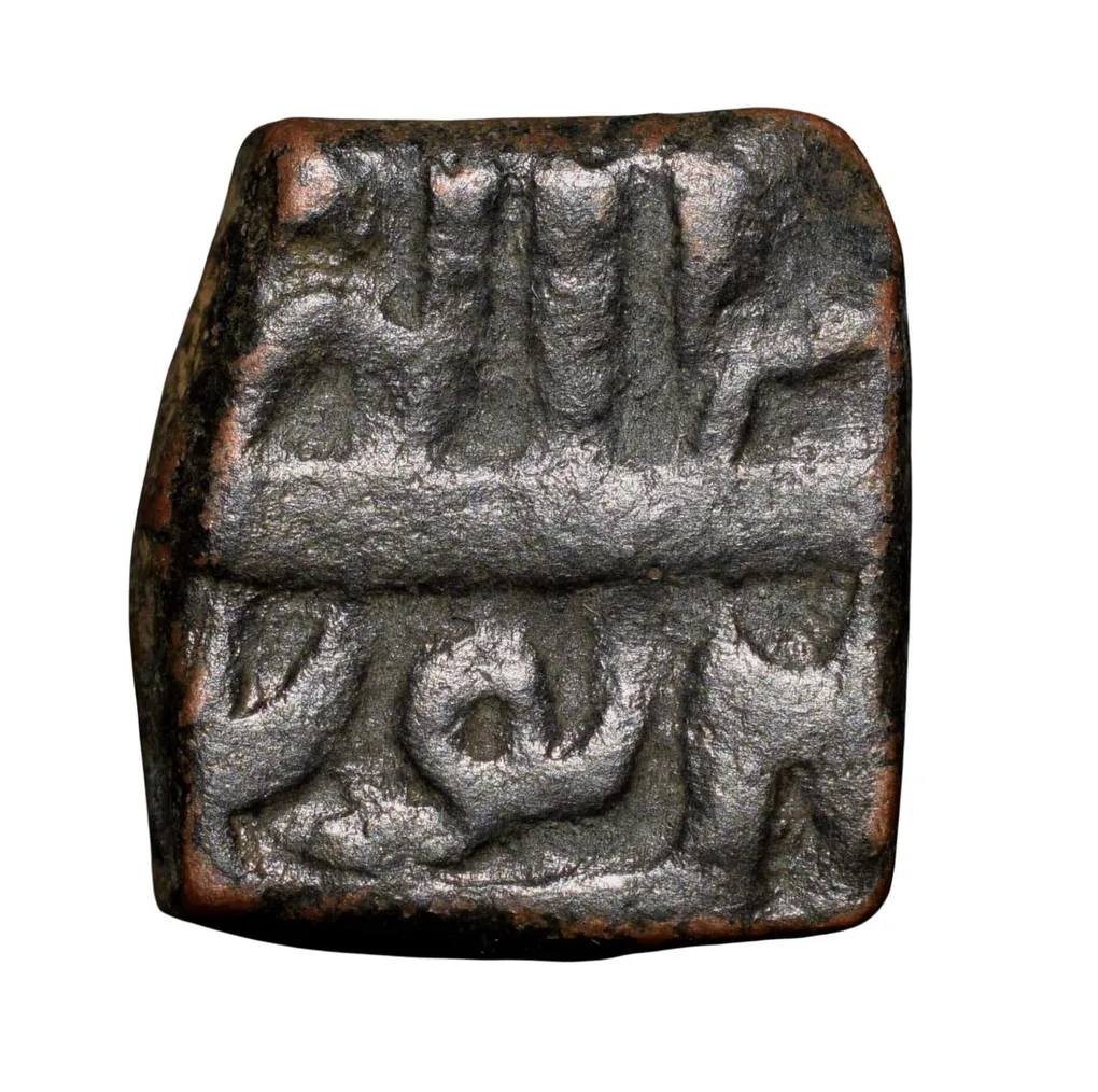 Copper Falus of Akbar(AD 1556-1605) of Chainpur Mint Rare
