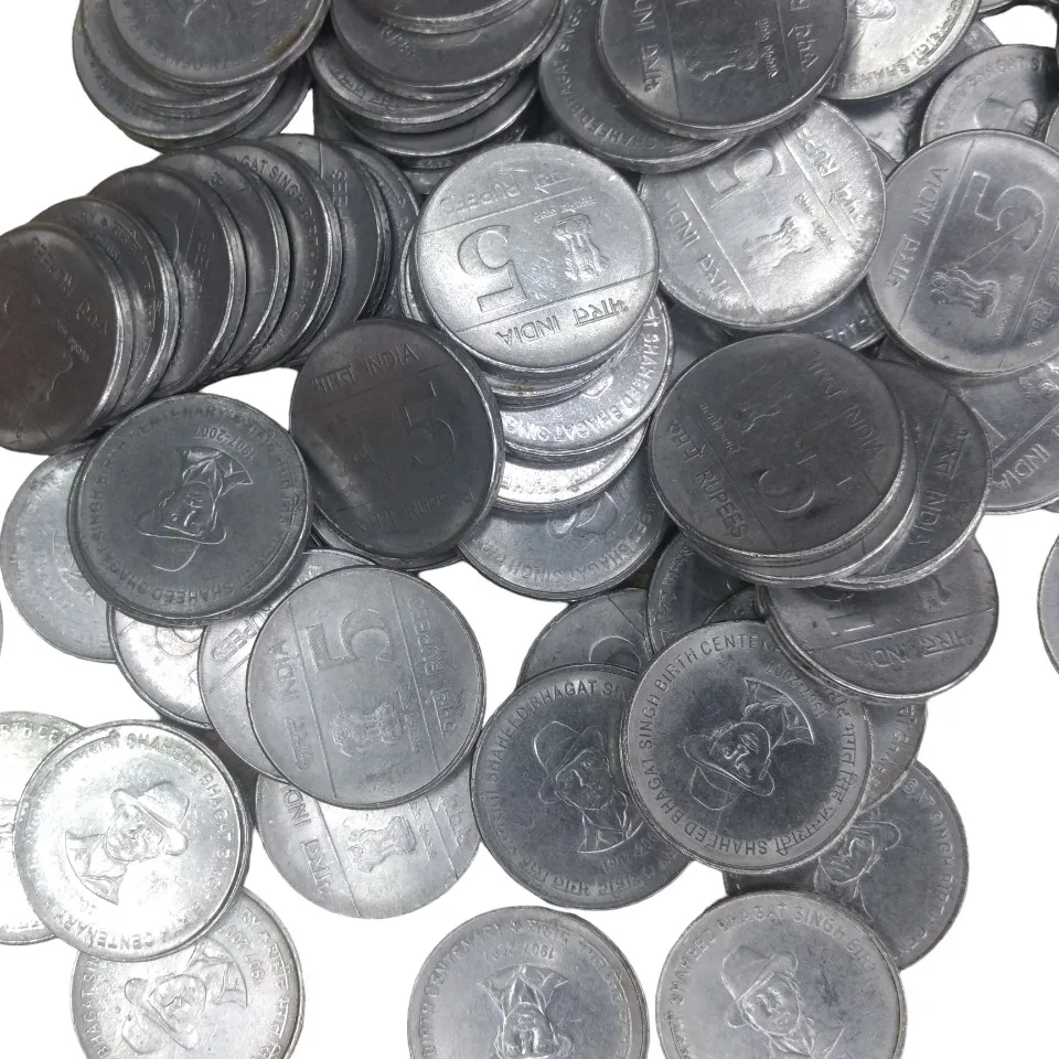 10 Coin Lot of 5 Rupee Sardar Bhagat Singh Randomly Coin Given