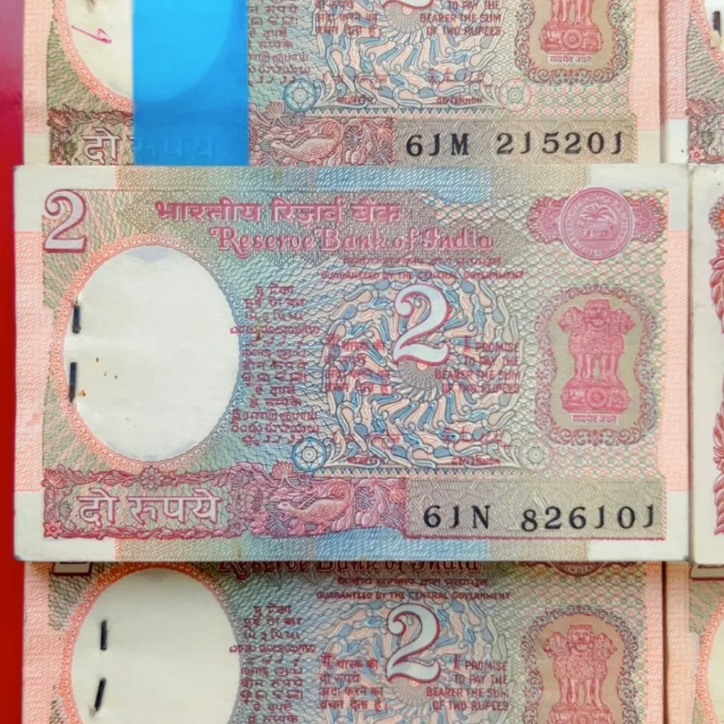 DAM Cheap Sale❤️🤑 Extremely Rare 2 Rupee Satellite Issue Bundle 100 Notes Serial Wise Packet Signed By RN Malhotra