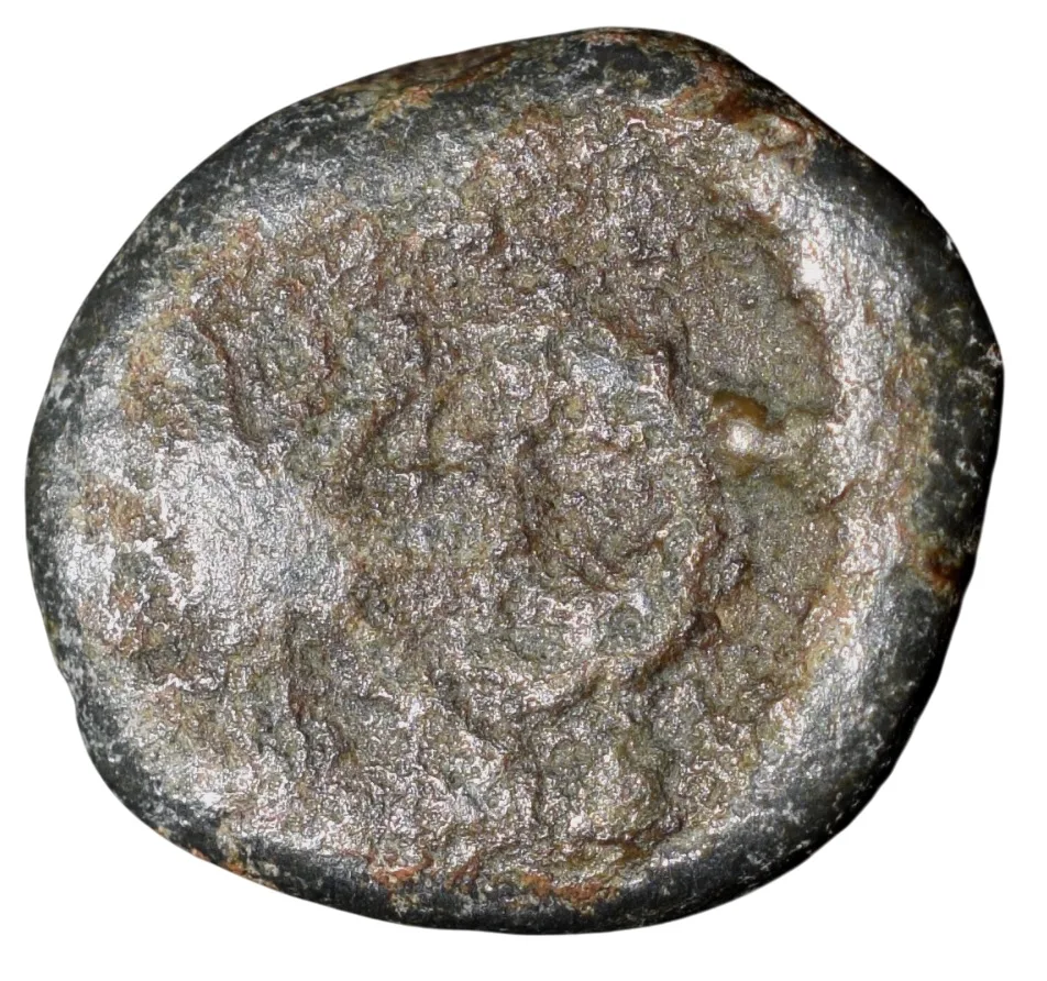 Lead Coin of Chastana (1st Cen. AD) of Western Kshatrapa with Sun & Crescent Moon