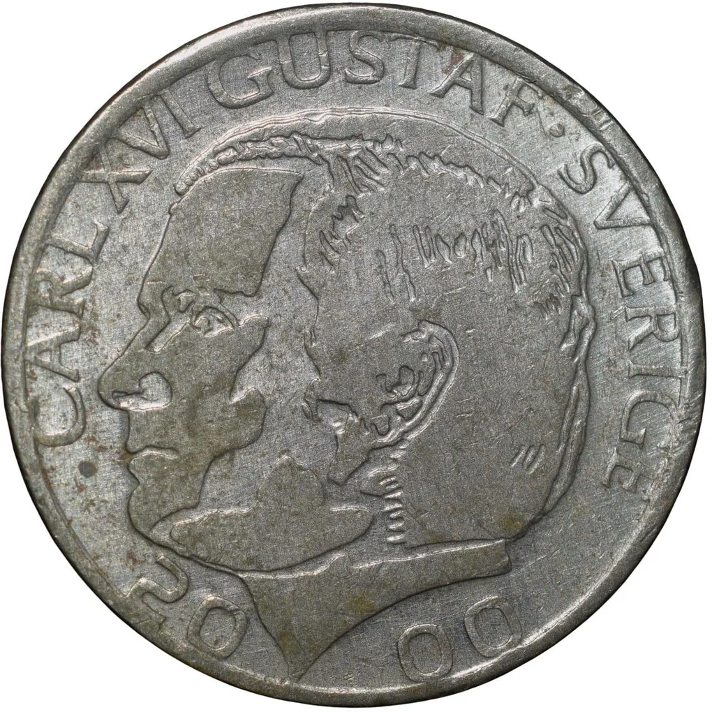 Copper-Nickel 1 Krone of Carl XVI Gustaf (AD 2000) of Sweden Country