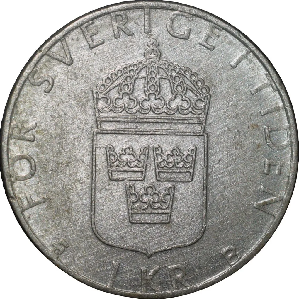 Copper-Nickel 1 Krone of Carl XVI Gustaf (AD 2000) of Sweden Country