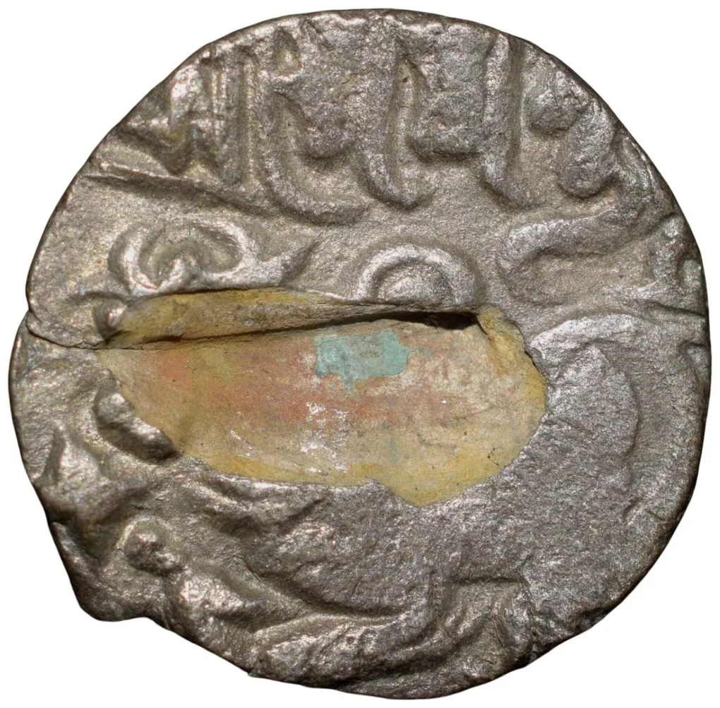 Silver-Alloy Coin of Samanta Deva(AD850-1000) of Ohinda Dynasty Bull/Horseman Type