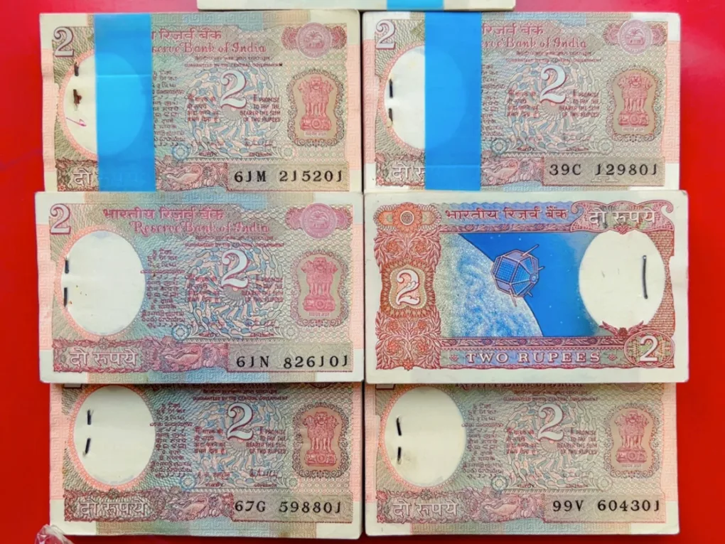 DAM Cheap Sale❤️🤑 Extremely Rare 2 Rupee Satellite Issue Bundle 100 Notes Serial Wise Packet Signed By RN Malhotra