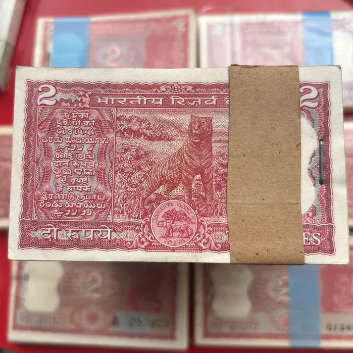DAM Cheap Sale❤️🤑 Extremely Rare 2 Rupees Tiger Issue 100 Note Fresh Serial Packet Collectable Bundle at Lowest Price 1 Bundle Given