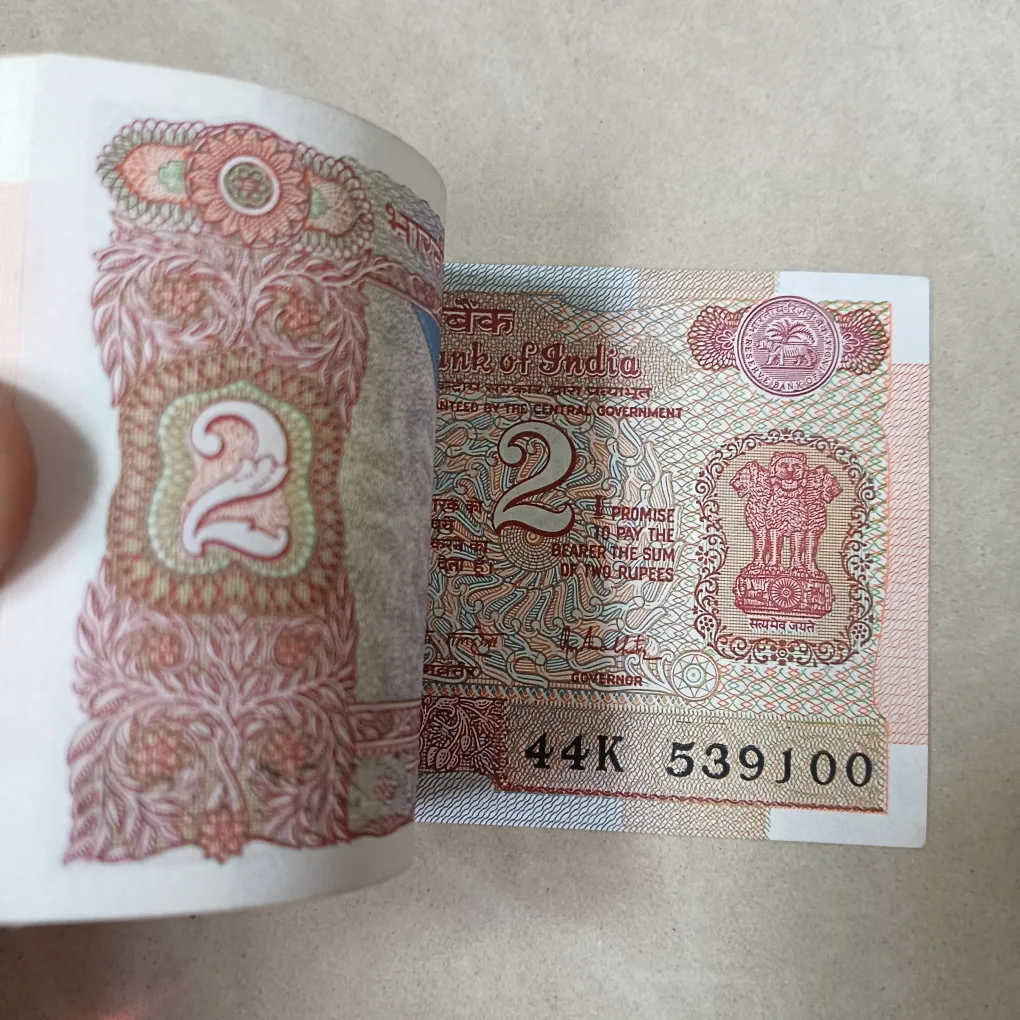 DAM Cheap Sale❤️🤑 Extremely Rare 2 Rupee Satellite Issue Bundle 100 Notes Serial Wise Packet Signed By RN Malhotra