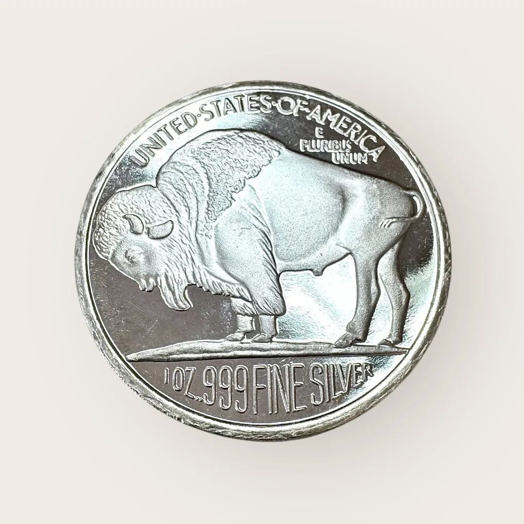 United States of America 1 Oz Pure Silver Very Unique and Rare Buffalo Silver Towne Mint