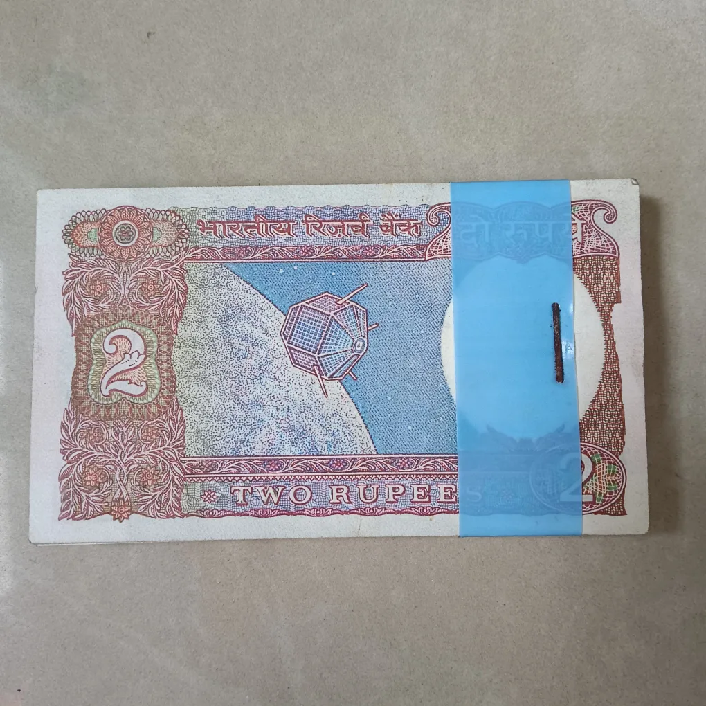 DAM Cheap Sale❤️🤑 Extremely Rare 2 Rupee Satellite Issue Bundle 100 Notes Serial Wise Packet Signed By RN Malhotra