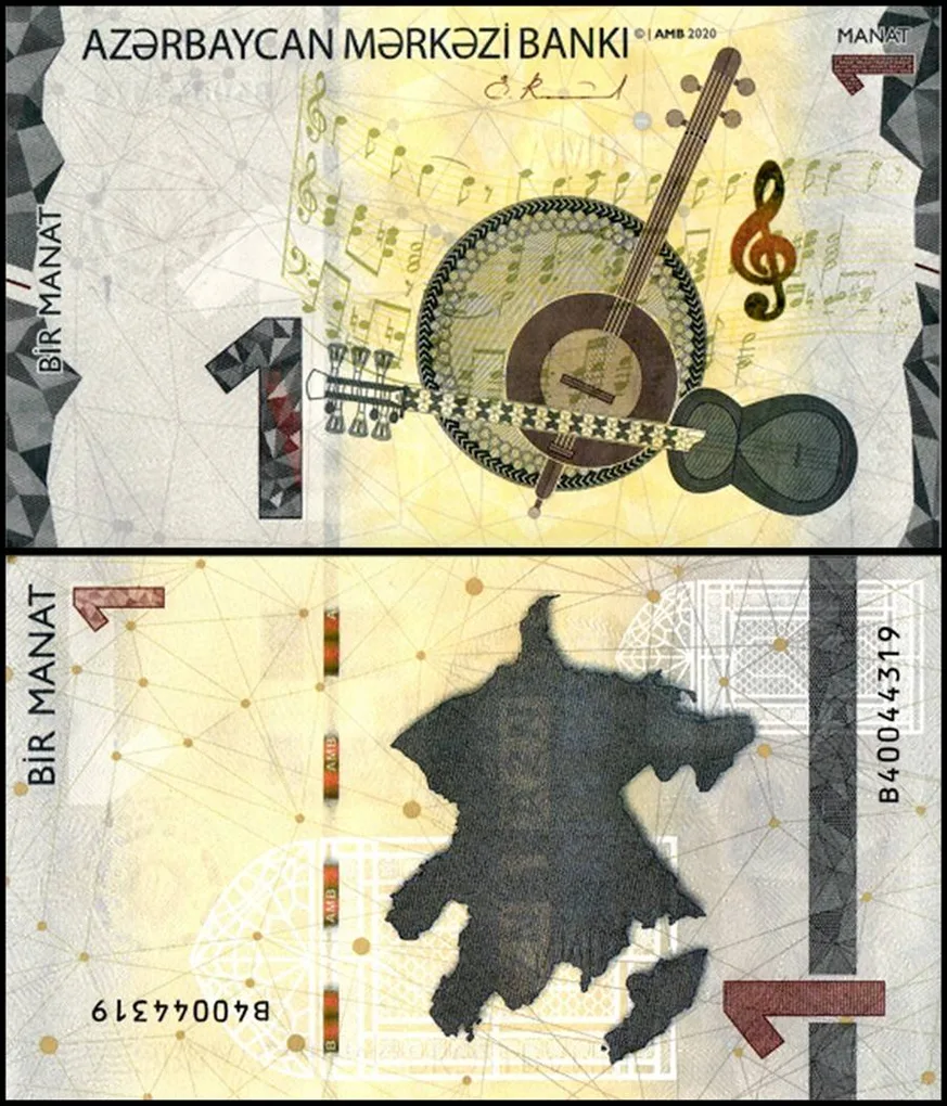 Azerbaijan 1 Manat World Banknote 2020 P38a UNC Unique and Rare