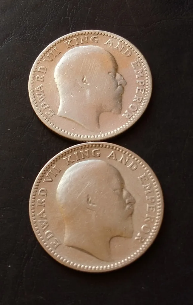 🔥🔥Silver Edvard Set 2 . Pieces 🔥🔥 British India 🇮🇳 All Fully Silver Edward Set 1/2 ₹ Half ruppee 🎉🎉 2 Different Year 🎉🎉1907/10. Excellent Condition as Images COST on pm Same and similar piece available