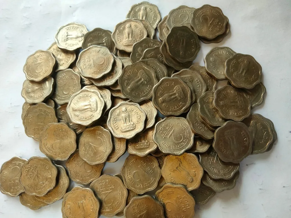 2 paisa unc rare & old copper nickel coin