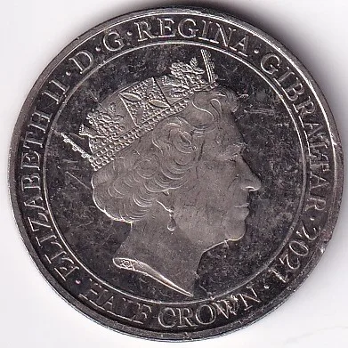 Gibraltar Half Crown 2021 Copper Nickel Coin #1