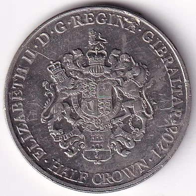 Gibraltar Half Crown 2021 Copper Nickel Coin #2