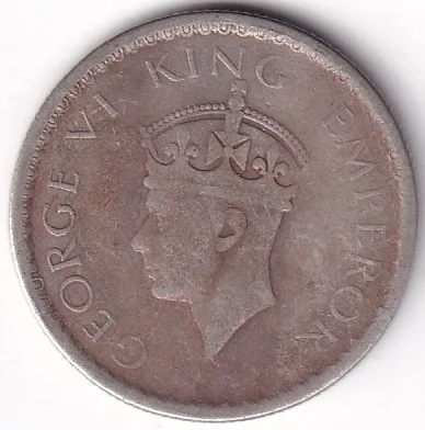 1940 British India Half Rupee George VI Silver Coin