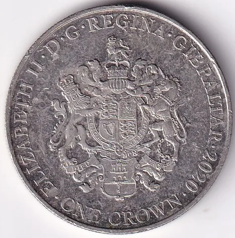 Gibraltar One Crown Copper Nickel Coin #2