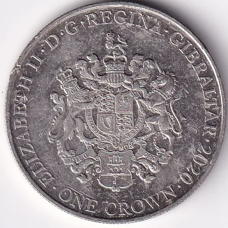 Gibraltar One Crown Copper Nickel Coin #3