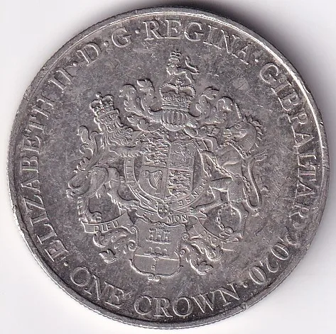 Gibraltar One Crown Copper Nickel Coin #4