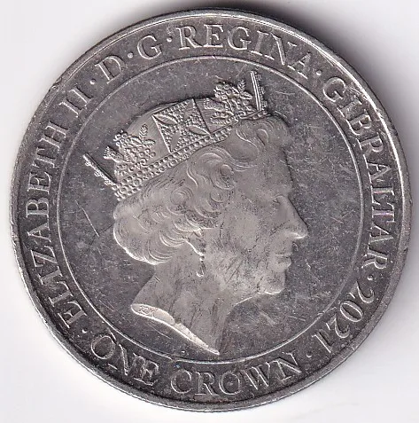 Gibraltar One Crown Copper Nickel Coin #5