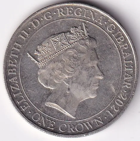 Gibraltar One Crown Copper Nickel Coin #6