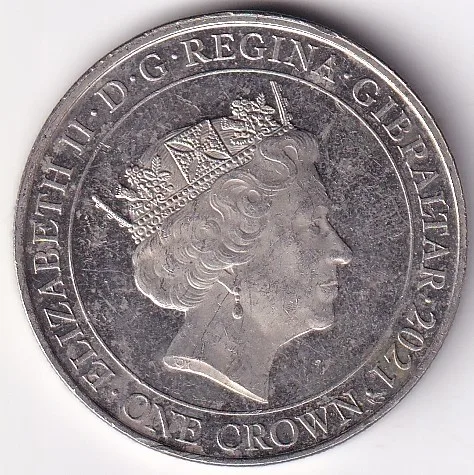 Gibraltar One Crown Copper Nickel Coin #7