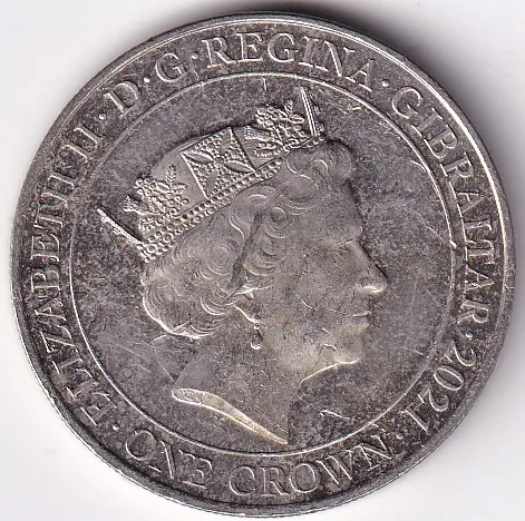 Gibraltar One Crown Copper Nickel Coin #8