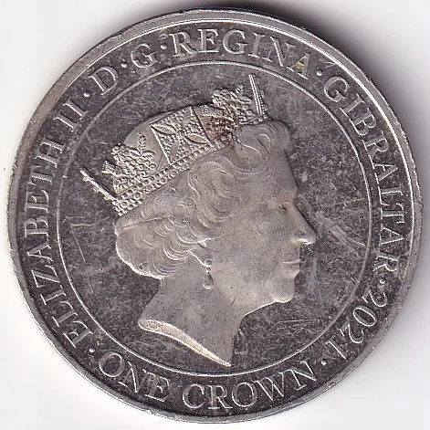 Gibraltar One Crown Copper Nickel Coin #9