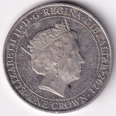 Gibraltar One Crown Copper Nickel Coin #10