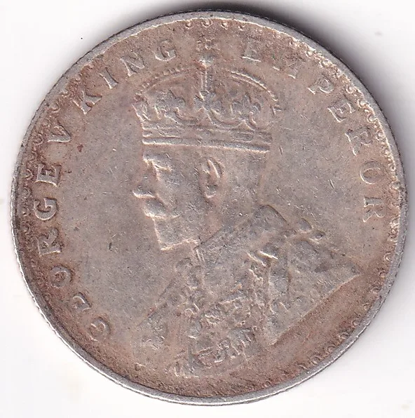 Half Rupee 1936 King George V Silver Bombay Mint Rare