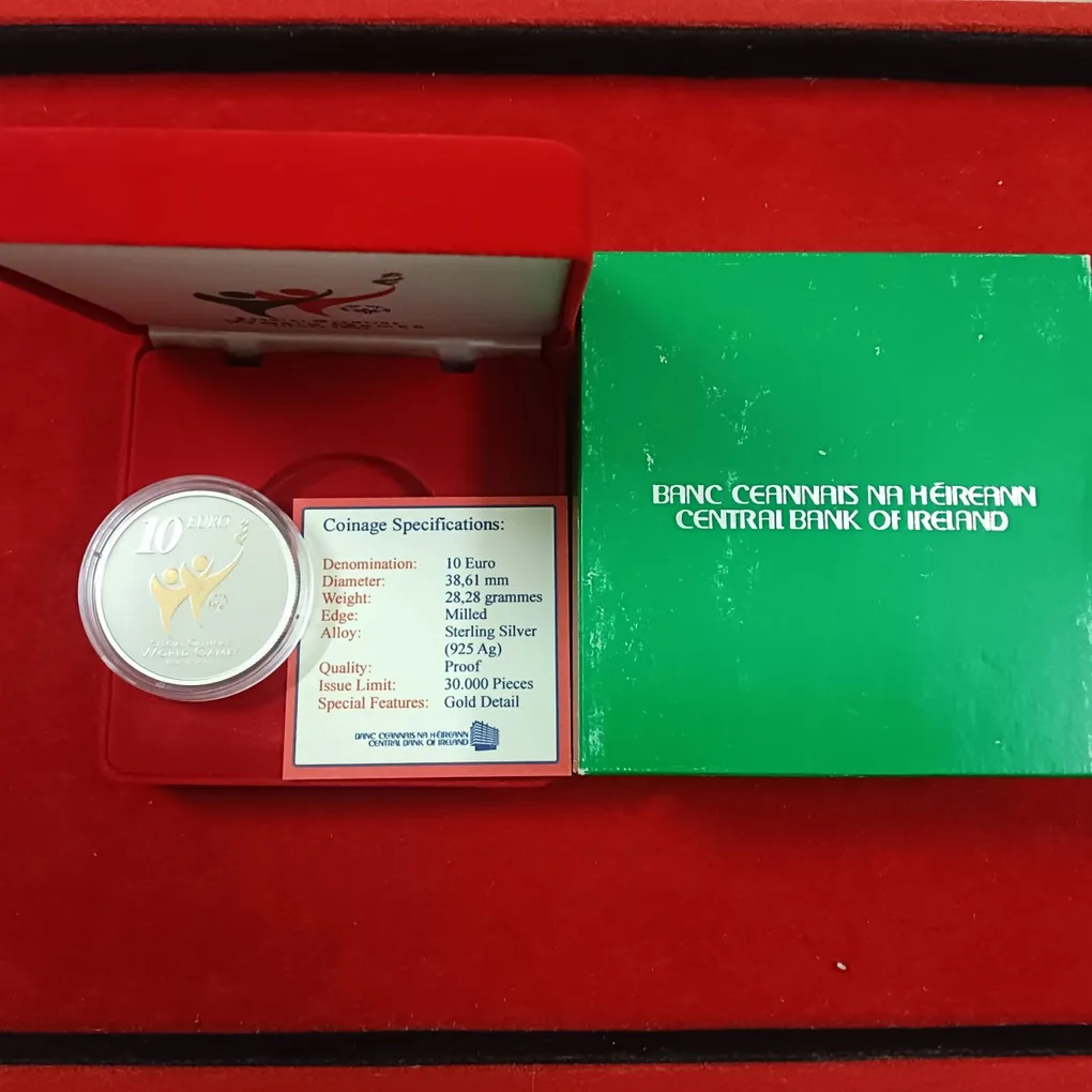 Extremely Rare Proof Coin 10 Euro Issued By The Central Bank of Ireland To Celebrate The 2003 Special Olympics World Summer Games in Ireland