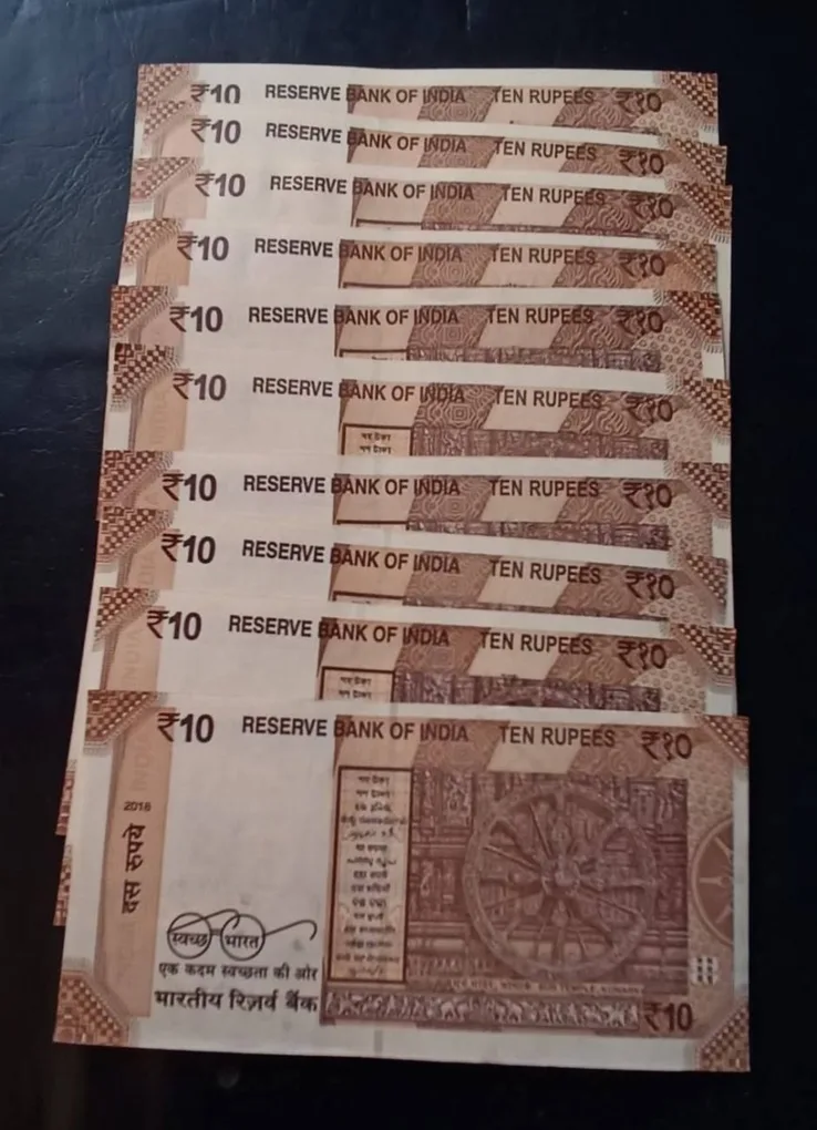 Reserve Bank of India. 10 Rs. Note Ending 786 Condition as image. 10 piece given Same and similar piece available