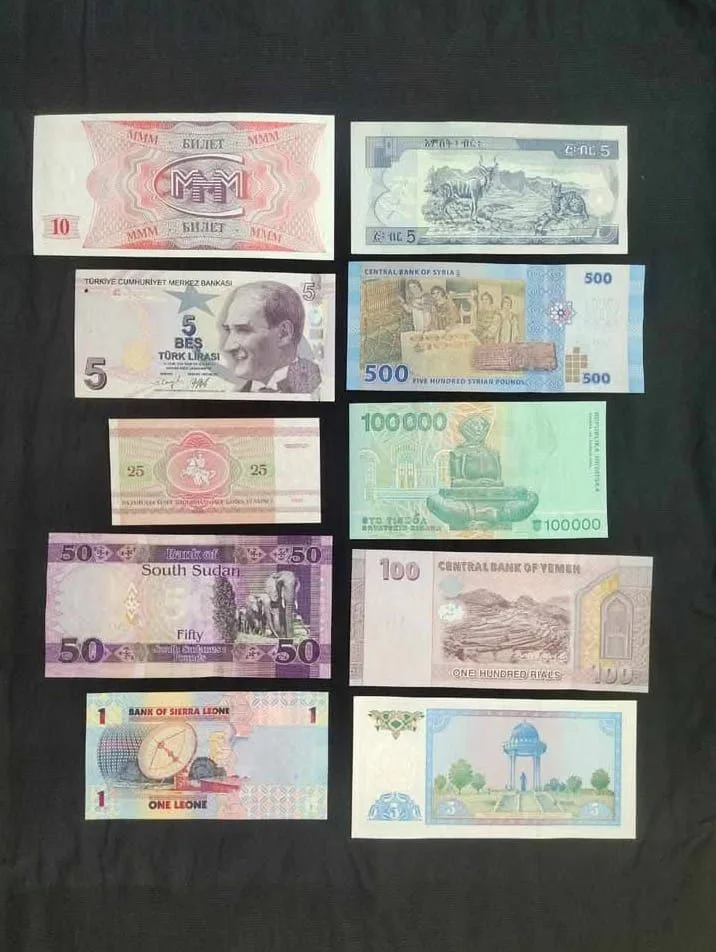 50 Different Foreign Bank Notes Gem Unc Condition World Notes Collection