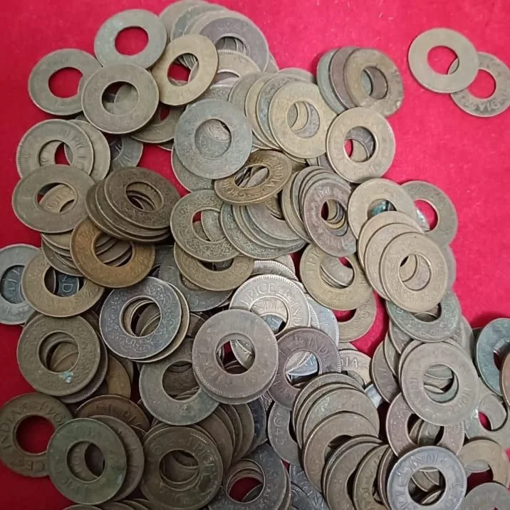 George Vi One Pice Hole Coin 100 Pcs Given Mix Years Mix Mints British of India
