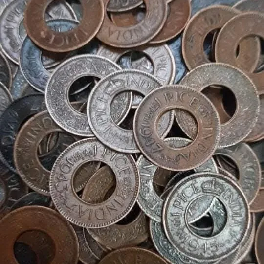 George Vi One Pice Hole Coin 100 Pcs Given Mix Years Mix Mints British of India