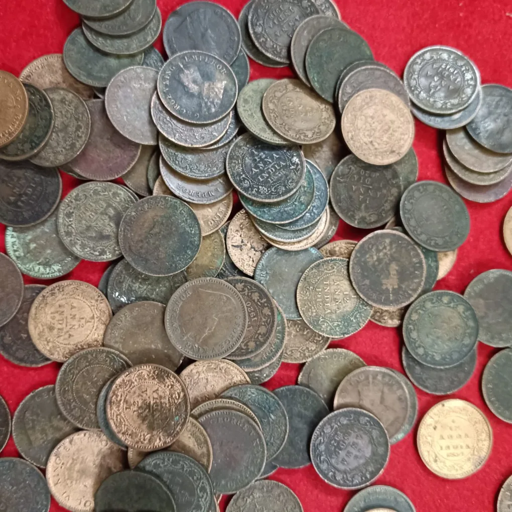 George V 1/12 Anna India 100 Pcs Given Mix Mints Mix Years British of India
