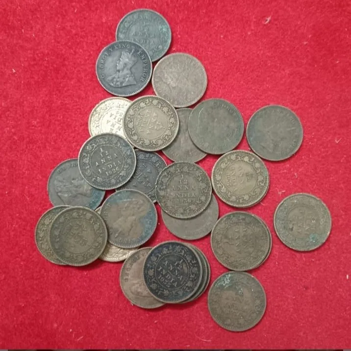 George V 1/12 Anna India 100 Pcs Given Mix Mints Mix Years British of India