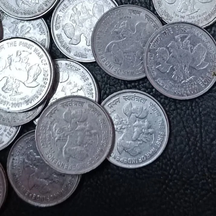 Five Rs Rare Coin First War of the Independence Bombay Mint 10 Pcs Given