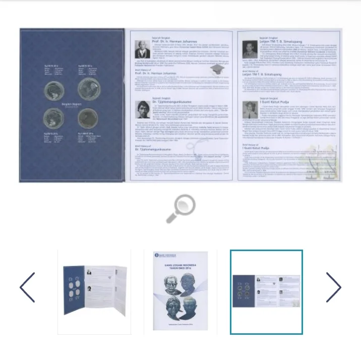 Extremely Rare Indonesian Coins Emission 100 200 500 1000 Rupiah Proof Commemorative Coins 2016 Year Bank of Indonesia
