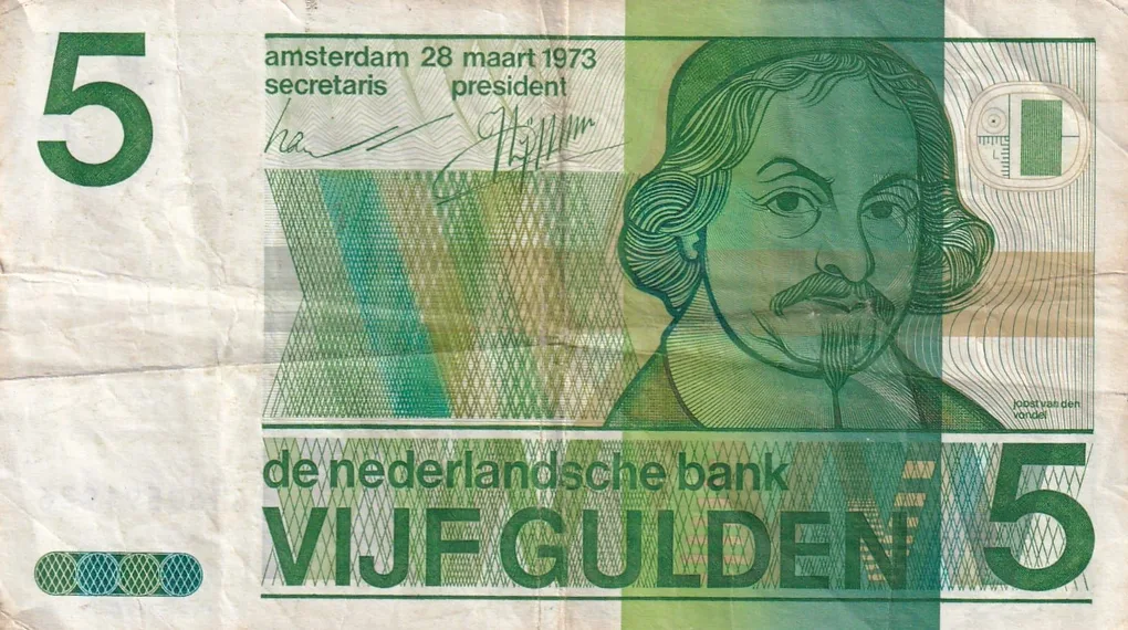 Netherlands 5 Gulden rare lowest price note #b-2