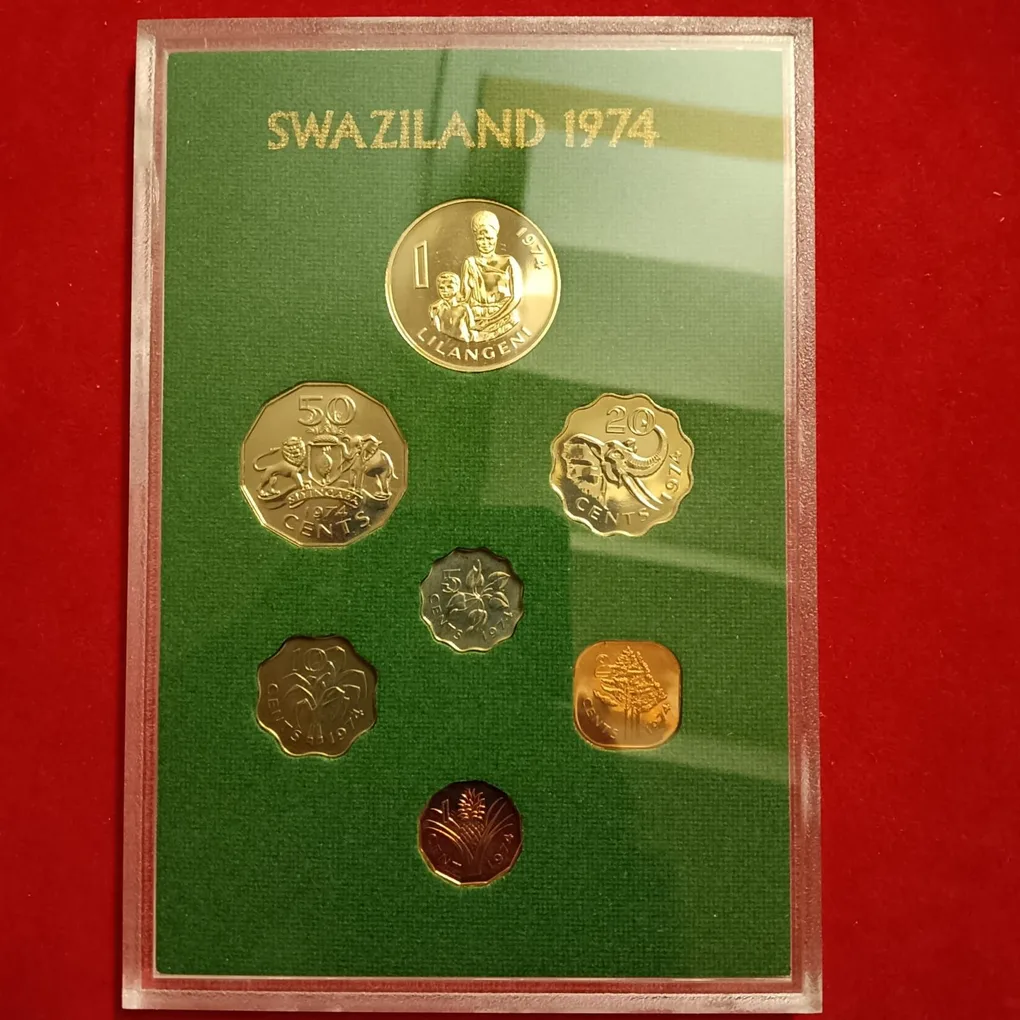 Extremely Rare IteM The First Of The Kingdom Of Swaziland 1974 Year Proof Coin Set