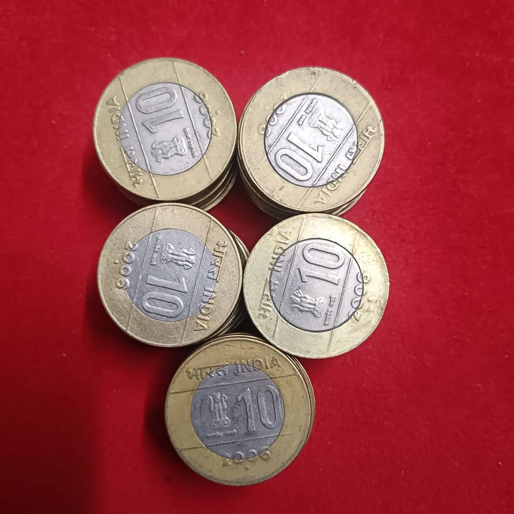 Ten Rs Scare Coin 2006 Year Noida Mint 10 Pcs Given Republic of India